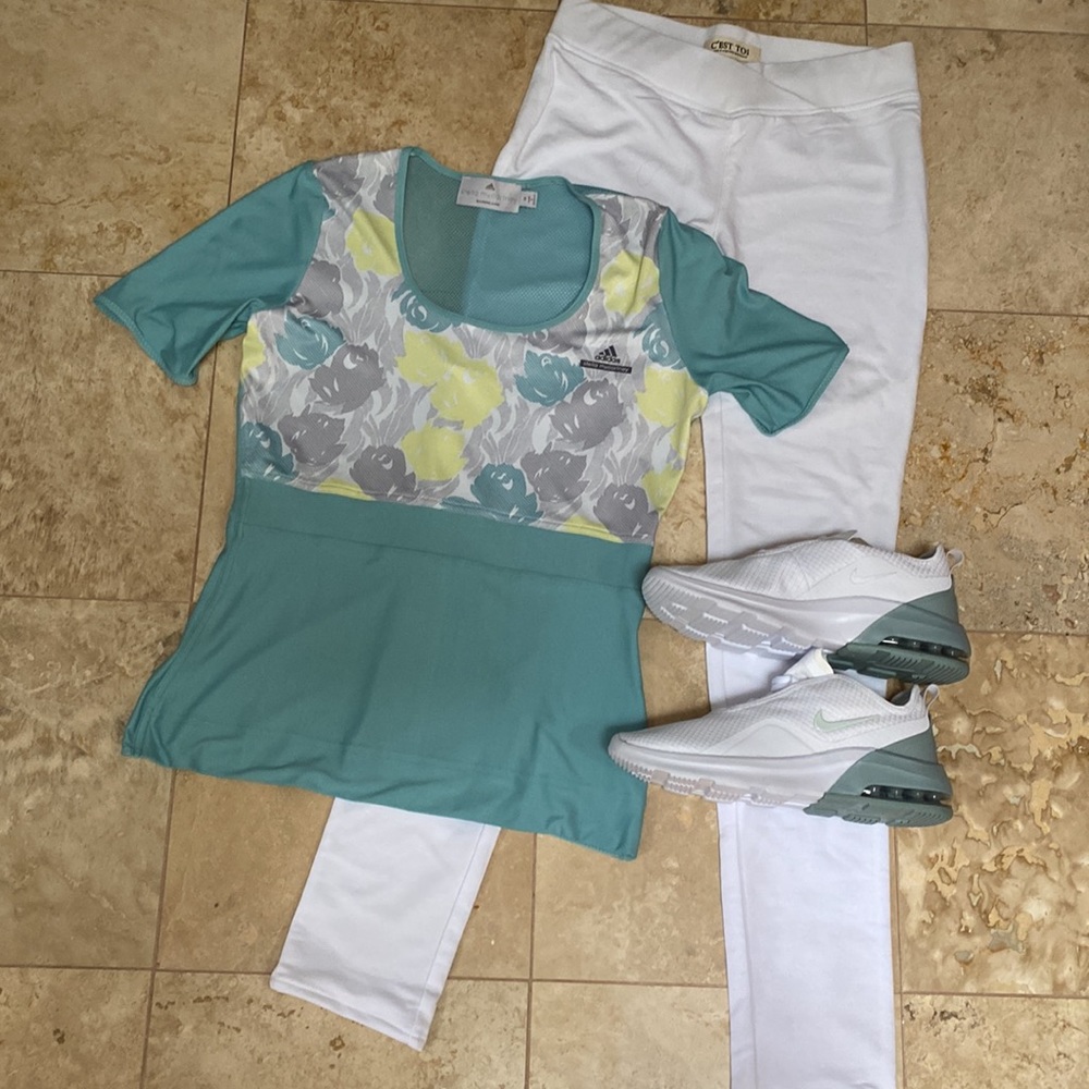 C”est Toi White workout pants. Medium. NWOT - Picture 4 of 9